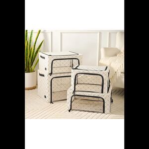 Periea Premium 4-Pack Collapsible Storage Boxes with 3-Way Entry